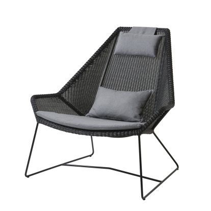 Breeze Highback Lounge Chair, Black, Natté - Grey