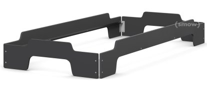 Rolf Heide Stacking Bed Comfort, 100 x 200, Anthracite lacquered, Without slatted frame