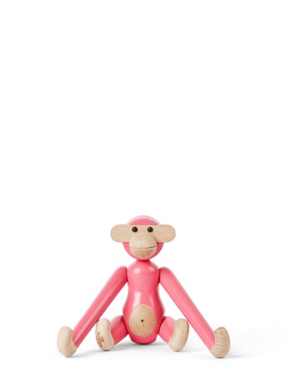 Monkey, Mini (H 9,5 cm), Beech/pink