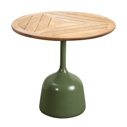 Glaze Side Table, Teak, Olive green