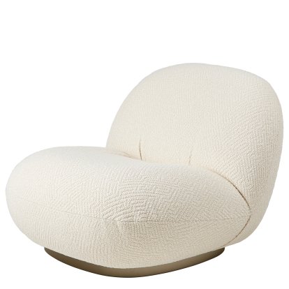 Pacha Lounge Chair, Dora Boucle, Pearl Gold, Fixed