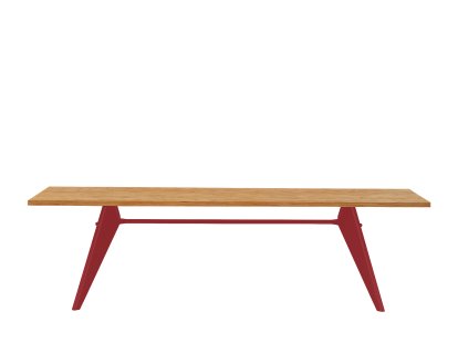 EM Table, 260 x 90 cm, Natural oak solid, oiled, Japanese red