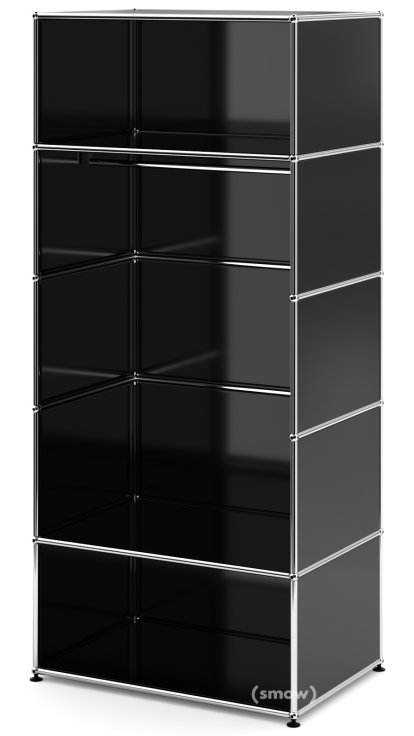 USM Haller Clothes Rack M with Rail, Model II, Graphite black RAL 9011