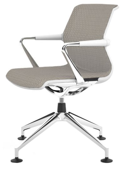 Unix Chair with Four Star Base, Diamond Mesh soft grey, Soft grey