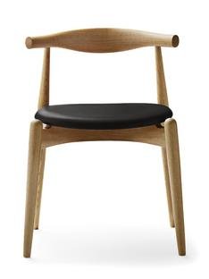 CH20 Elbow Chair, Oiled oak, Leather black