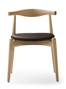 CH20 Elbow Chair, Soaped oak, Leather brown