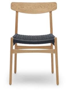 CH23 Dining Chair, Oiled oak, Black mesh