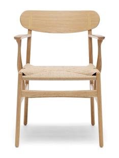 CH26 Dining Chair, White oiled oak, Natural