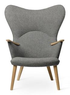 CH78 Mama Bear Chair, Fiord - grey, Soaped oak, Wothout neck pillow