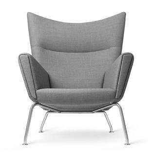 CH445 Wing Chair, Passion - dark grey, Without footstool