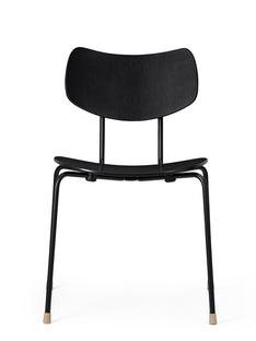 VLA26 Vega Chair, Black lacquered oak, Unupholstered, Black powder coating