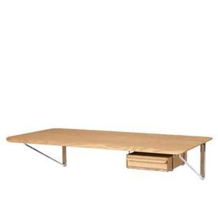 AB019 Wall Desk, Oiled oak , With oiled oak drawer, right