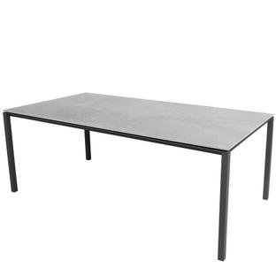 Pure Table, 200 cm x 100 cm, Fossil grey, Lava grey