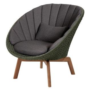 Peacock Lounge Chair, Medium flat soft Rope - Dark green, Focus - Dark grey