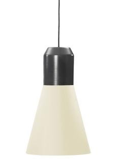 Bell Light, Grey lacquered metal, White fabric, H 35 x ø 32 cm