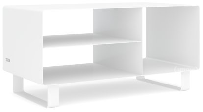 HiFi Lowboard R 104, Signal white (RAL 9003), Sledge base lacquered in same colour as unit exterior