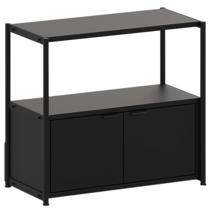 Unit Highboard Steel, 1 x double door, Graphite black