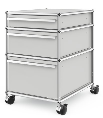USM Haller Mobile Pedestal with 3 Drawers Type II (with Counterbalance), No locks, Light grey RAL 7035