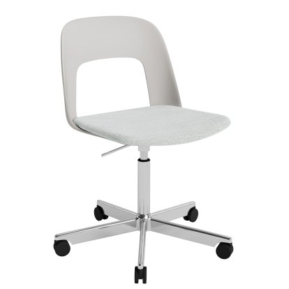 Layout 143 Swivel Chair With Padded Seat, Sky grey / Mode 001, Polished aluminium