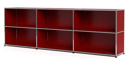 USM Haller Sideboard XL, Customisable, USM ruby red, Open, Open