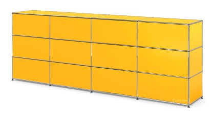 USM Haller Counter Type 1, Golden yellow RAL 1004, 300 cm (4 elements), 50 cm