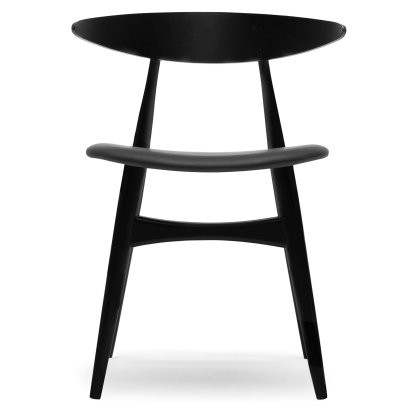 CH33P, Black lacquered oak, Leather black