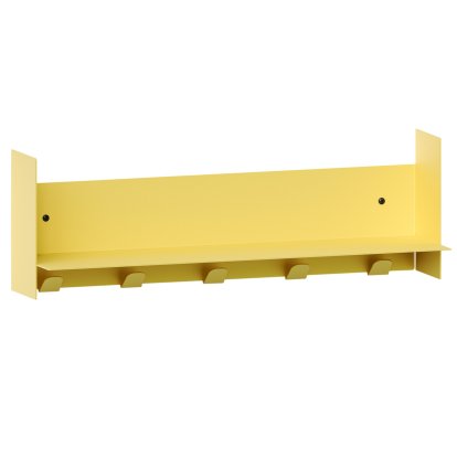 Pli Wall Shelf Classic, 60 cm, Naples yellow, With hooks