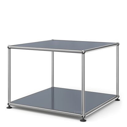 USM Haller Side Table 50, Both panels metal, Mid grey RAL 7005