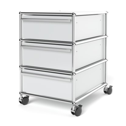 USM Haller Mobile Pedestal with 3 Drawers Type I (with Counterbalance), No locks, Light grey RAL 7035