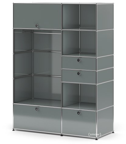 USM Haller Wardrobe Model I, Mid grey RAL 7005