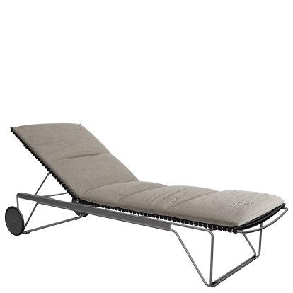 Click sun lounger, Black, With cushion - ash
