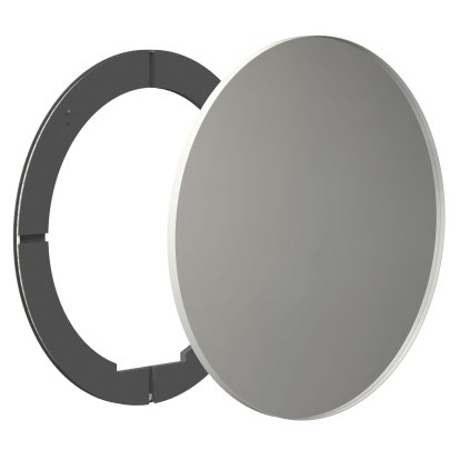 Unu mirror with LED lighting round (set), ø 100 cm, White matt