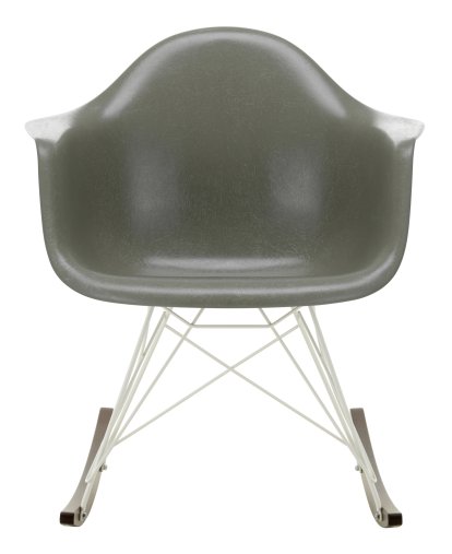 Eames Fiberglass Armchair RAR, Eames raw umber, White, Dark maple
