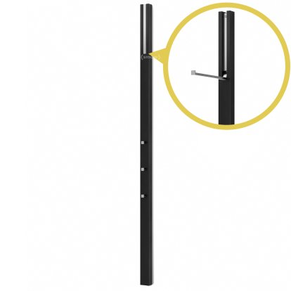 Line Wardrobe, Basic paint slate black, Chrome matt