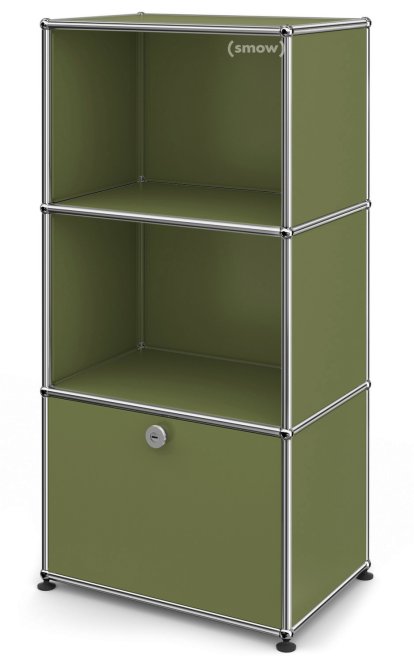 USM Haller Highboard for Kids with 1 Drop-down Door, Olive green RAL 6003