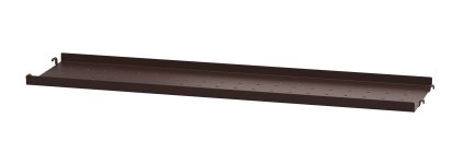 String System Metal Shelf, 78 x 20 cm, Edge shallow, Dark brown