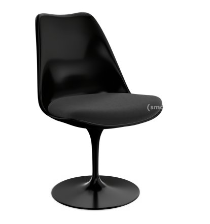 Saarinen Tulip Chair, Static, Seat cushion, Black, Black (Tonus 128)