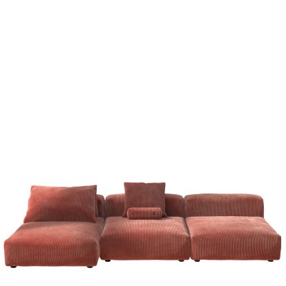 Vetsak Sofa Set 4, Cord velours - Brick, With cushions