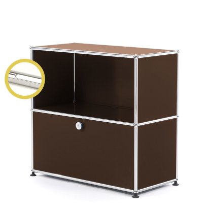 USM Haller E Sideboard M with Compartment Lighting, USM brown, Cool white