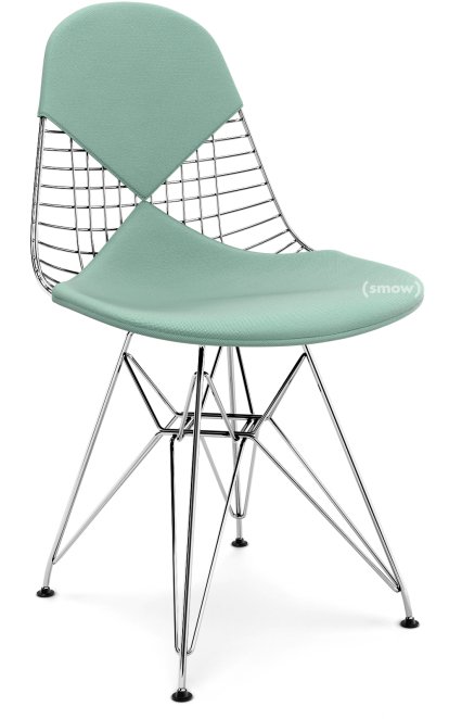 Seat Cushion for Wire Chair (DKR/DKW/DKX/LKR), Seat and backrest cushion (Bikini), Hopsak, Mint / ivory