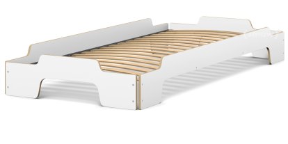 Rolf Heide Stacking Bed Comfort, 100 x 200, CPL white, Rollable