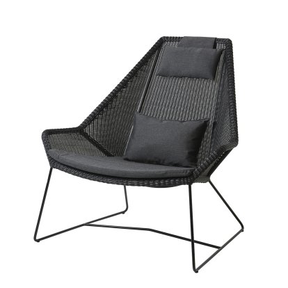 Breeze Highback Lounge Chair, Black, Natté - Black