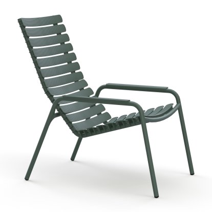 ReCLIPS Lounge Chair, Olive Green, Alu armrests