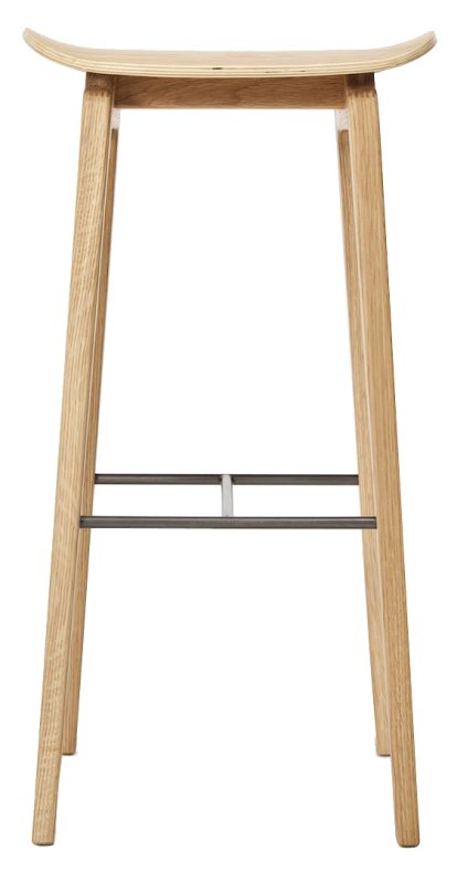 NY11 Bar Stool, Bar version: seat height 75 cm, Natural oak, Without seat cushion