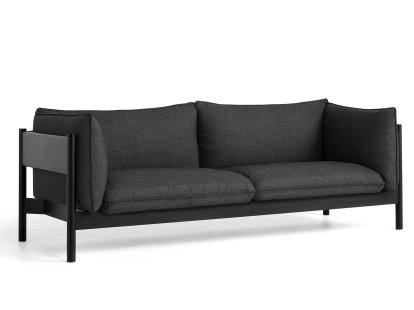 Arbour Sofa, Re-wool 198 - black/natural, Black lacquered beech