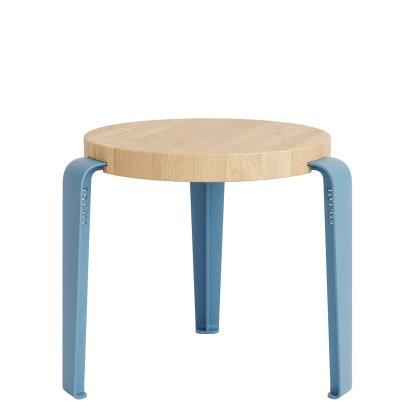 Mini Lou Children's Stool, Solid oak, Whale Blue