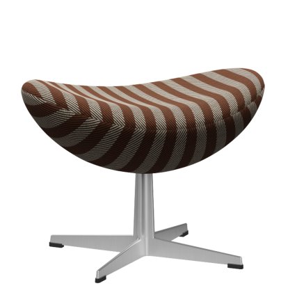 Egg Footstool, Voulez-vous, 002 - Terracotta / beige, Satin polished aluminium