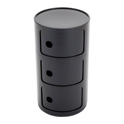 Componibili Round - 3 Compartments, Black