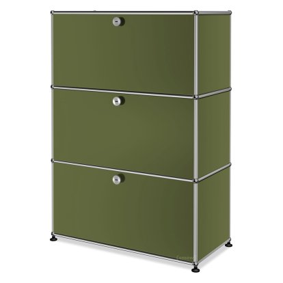 Details USM Haller USM Haller Highboard M, Customisable USM Haller Highboard M, Customisable, Olive green RAL 6003, With drop-down door, With drop-down door, With drop-down door