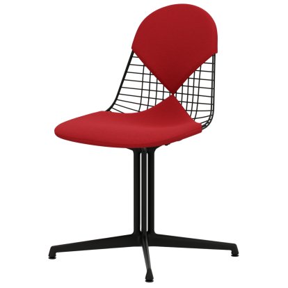 Wire Chair DKL, Coated basic dark, Seat and backrest cushion (Bikini), Red / poppy red